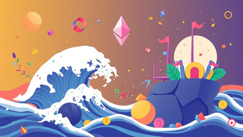 디파이(DeFi) 혁명과 이더리움 (illustration 스타일)