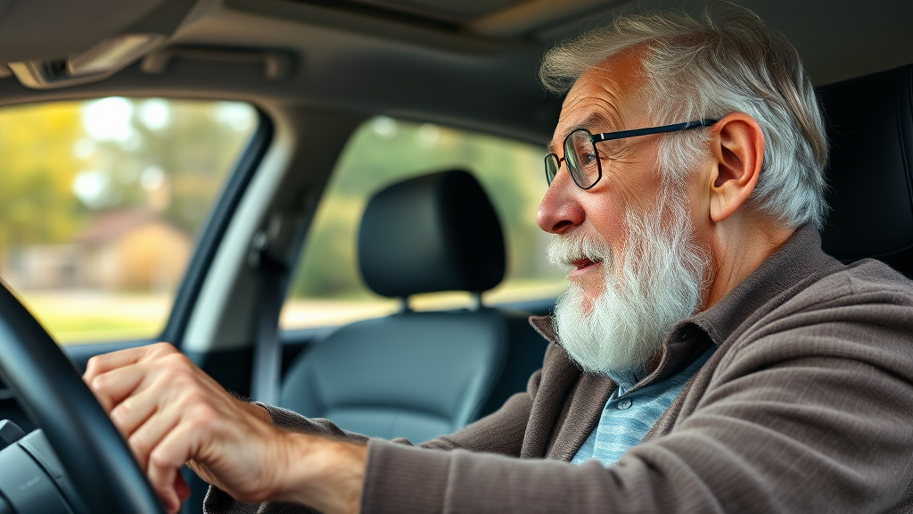 고령 운전자 안전 관리 강화 (realistic 스타일)