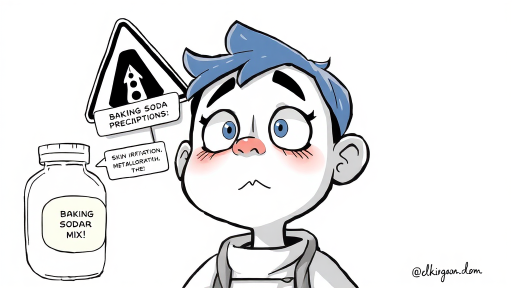 베이킹소다 사용 시 문제점 (illustration 스타일)