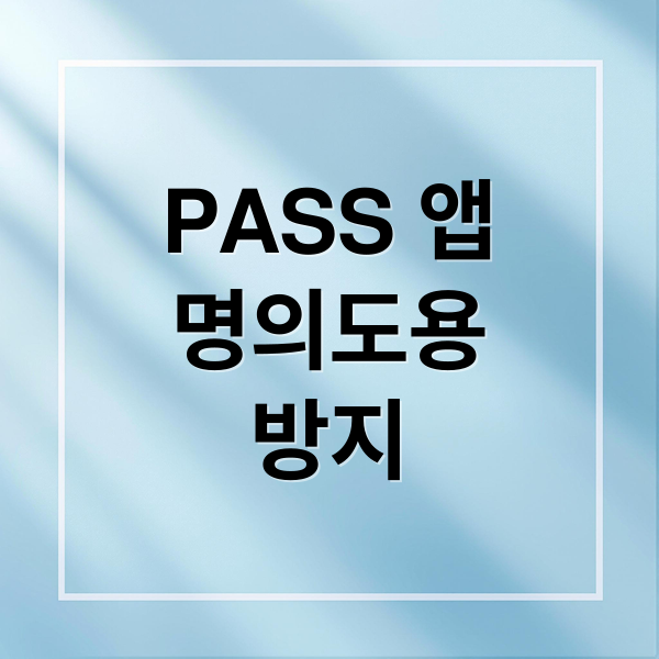 PASS 앱
명의도용
방지 (명의도용방지 서비스 신청방법)