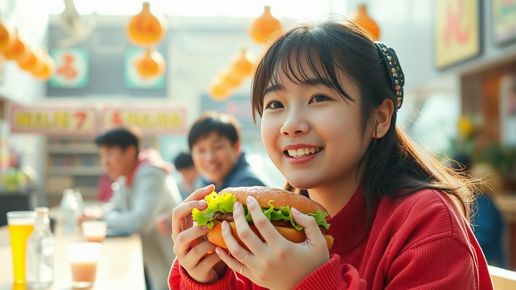 영철버거의 위기와 극복 과정 (realistic 스타일)