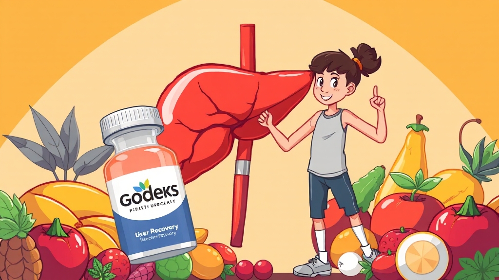 고덱스캡슐 성분 및 효능 (cartoon 스타일)