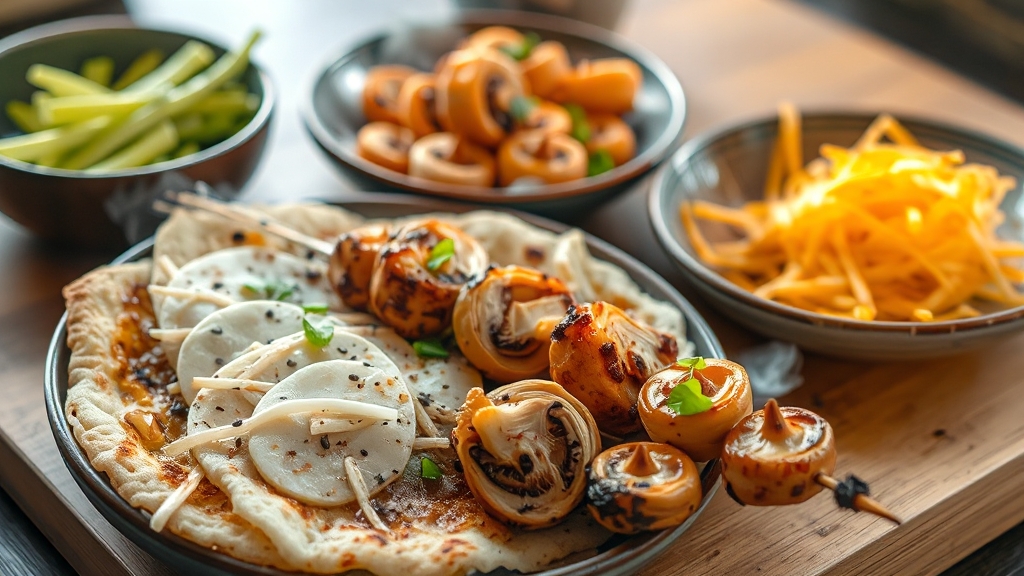 팽이버섯 효능 & 활용법 (realistic 스타일)