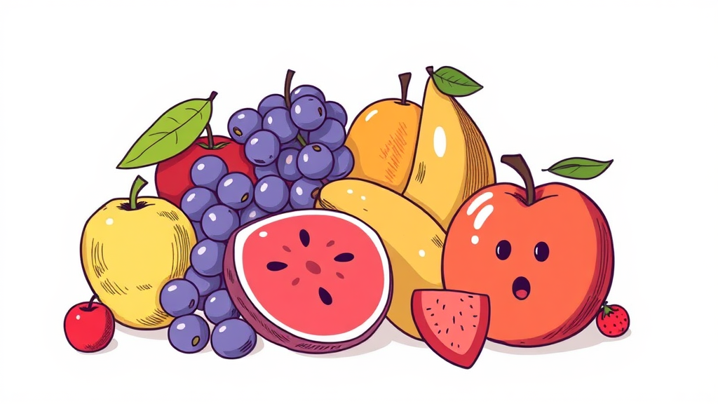 과일 섭취량과 시간, 얼마나 조절해야 할까? (illustration 스타일)