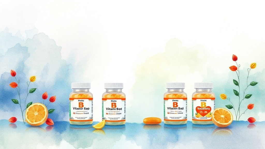 나에게 맞는 비타민 B 제품 선택 (watercolor 스타일)