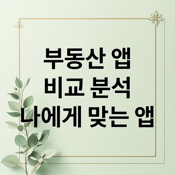 부동산 앱
비교 분석
나에게 맞는 앱 (부동산 어플 비교 후기)