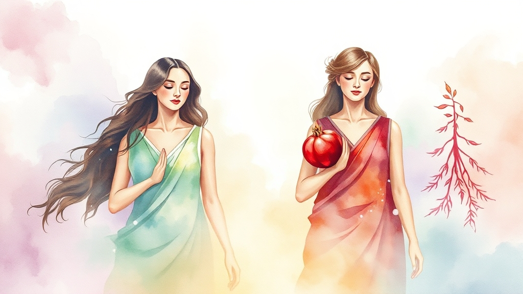 갱년기 여성을 위한 핵심 영양소 (watercolor 스타일)