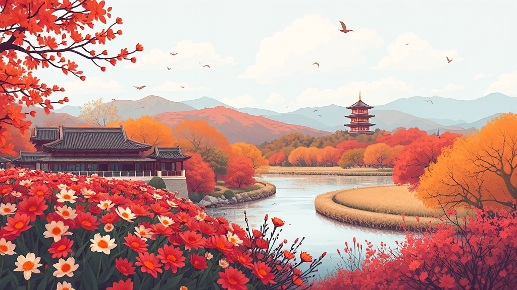 주변 관광 코스 (illustration 스타일)
