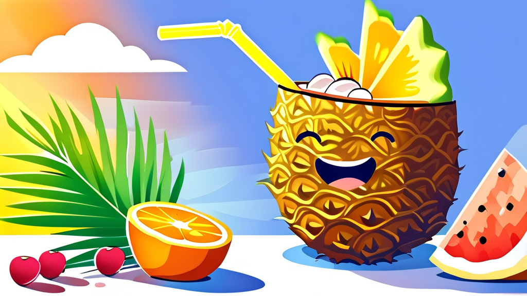 코코넛 워터의 주요 효능 5가지 (cartoon 스타일)