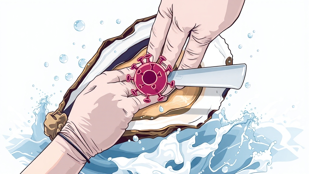 노로바이러스, 굴과의 관계 (illustration 스타일)