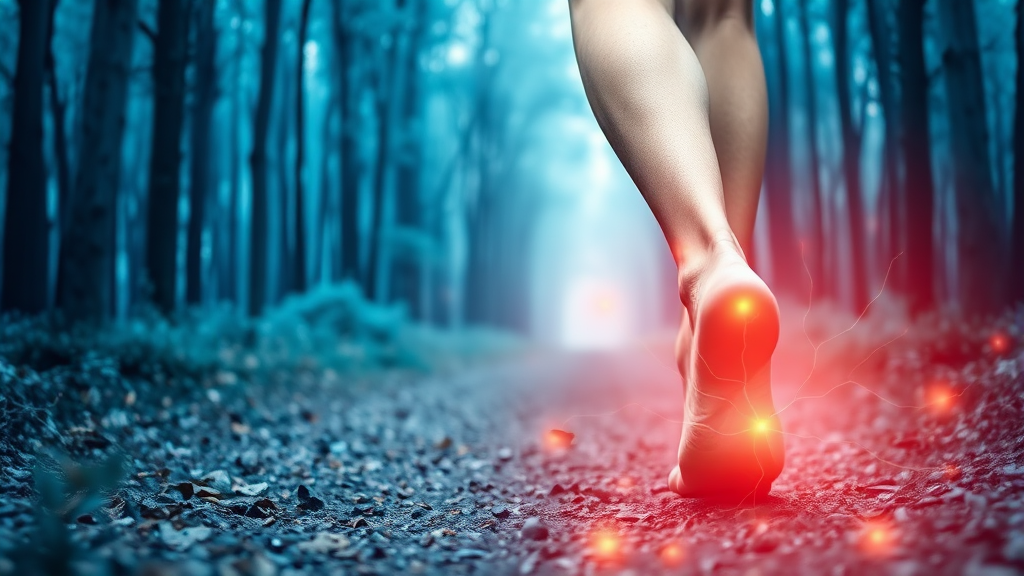 맨발걷기와 혈액순환의 관계 (watercolor 스타일)