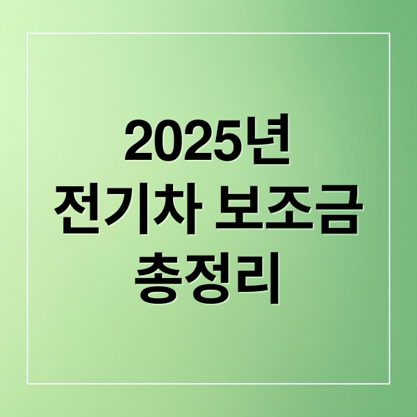 2025년
전기차 보조금
총정리 (2025년 하반기 전기차 보조금)