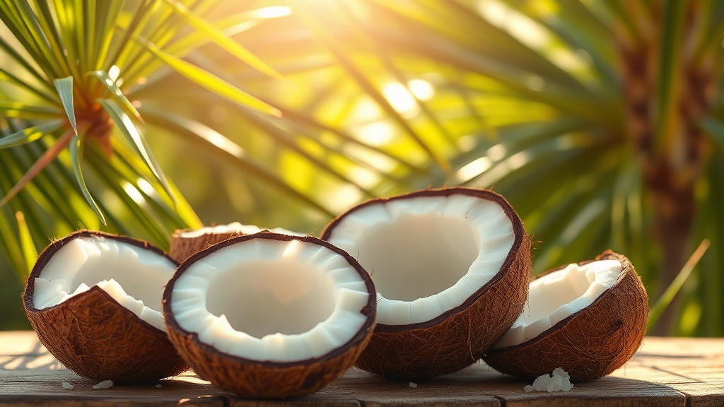 코코넛 오일, 체지방 감소에 어떻게 기여할까? (realistic 스타일)