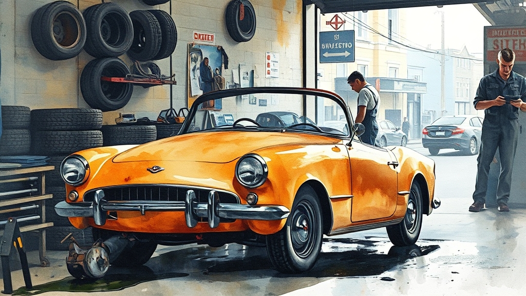 배기/조향, 소음 패턴 파악 (watercolor 스타일)