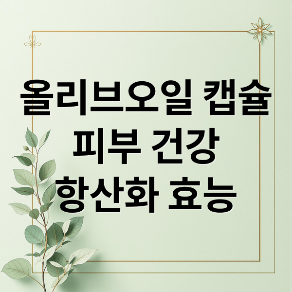 올리브오일 캡슐
피부 건강
항산화 효능 (올리브오일 캡슐 효능 기준)