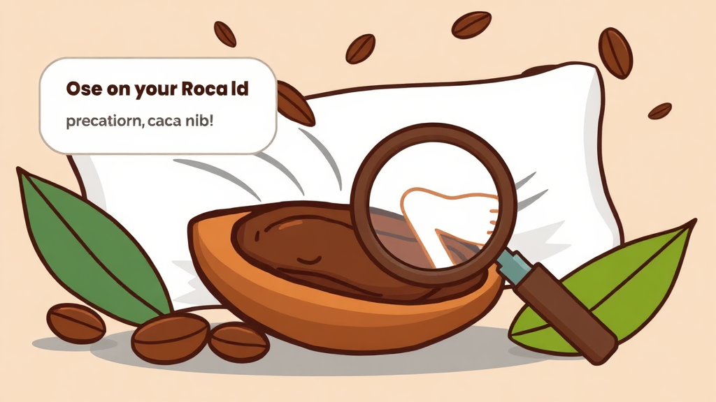 카카오닙스 섭취 시 주의사항 (cartoon 스타일)