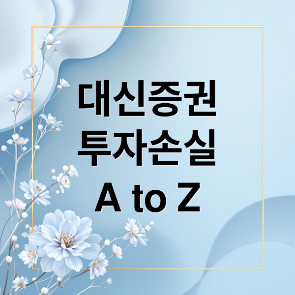 대신증권
투자손실
A to Z (대신 주식 투자 손실 방지)