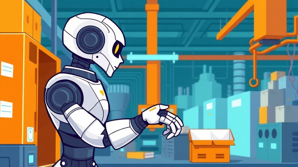 피지컬 AI 주요 활용 분야 (cartoon 스타일)