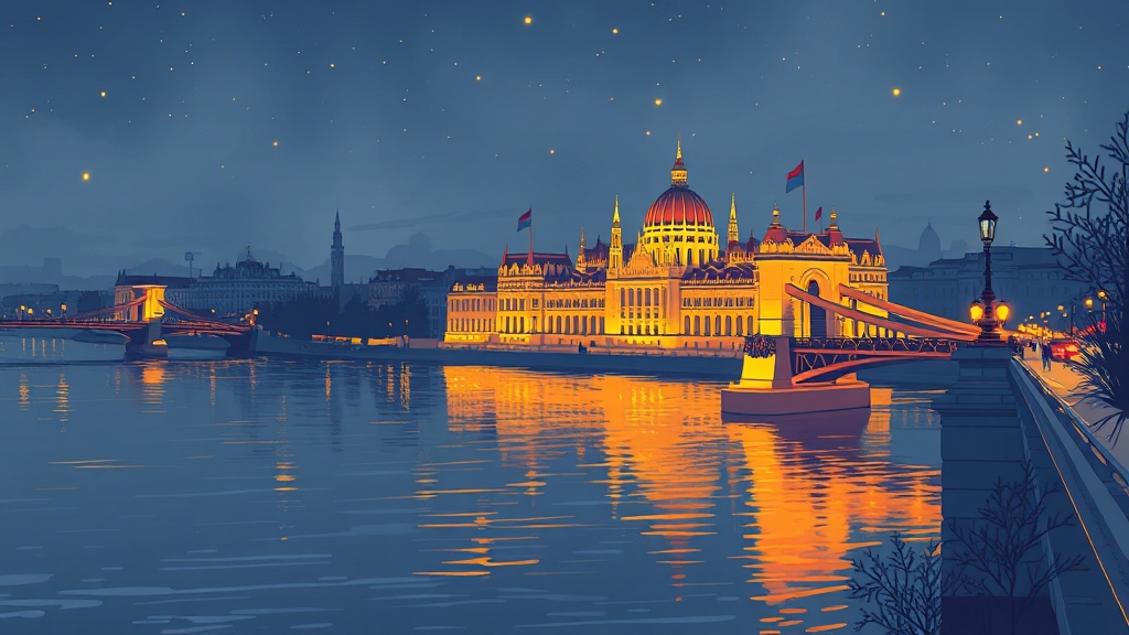 부다페스트 야경: 놓치면 후회할 매력 (illustration 스타일)