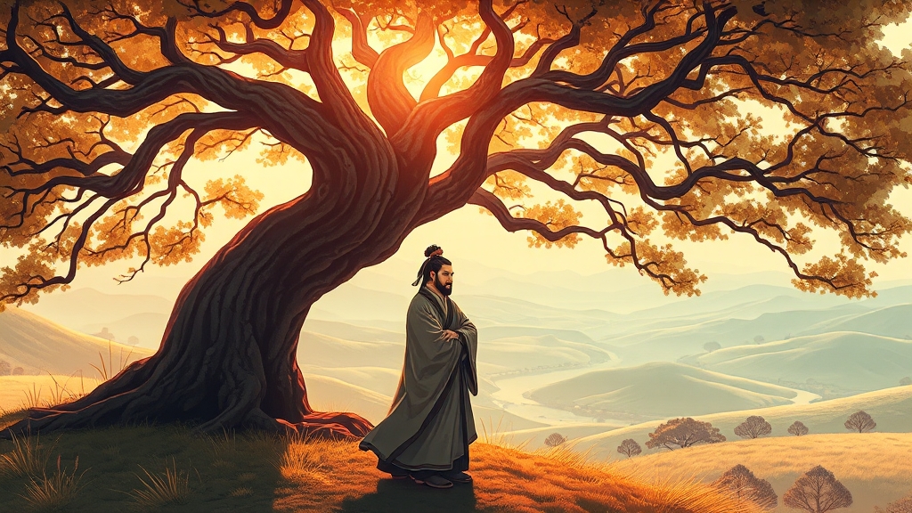 장자 비유, AI 생존 전략 (illustration 스타일)