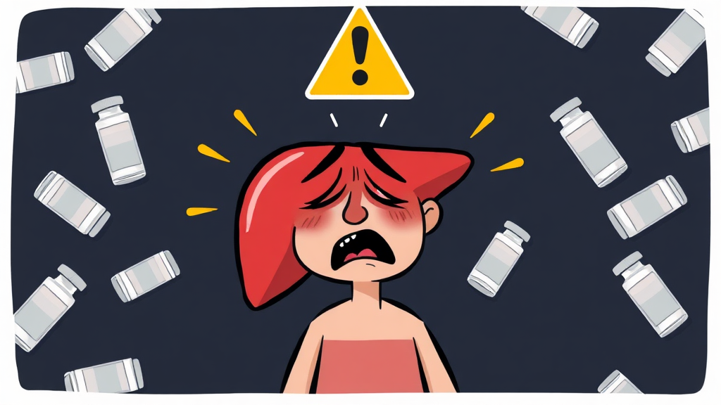 타이레놀 과다 복용의 위험 (cartoon 스타일)