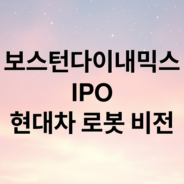 보스턴다이내믹스
IPO
현대차 로봇 비전 (현대차 보스턴다이내믹스 2027년 IPO)