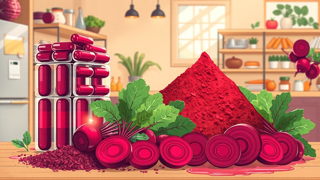 비트 영양제 종류와 선택 가이드 (illustration 스타일)