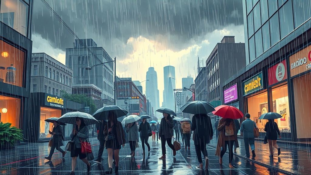 2025년 장마, 주요 특징은? (illustration 스타일)