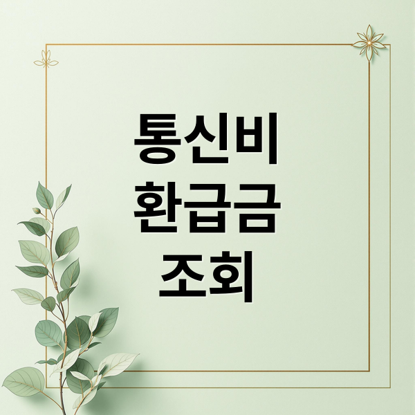 통신비
환급금
조회 (통신비 환급금 조회)