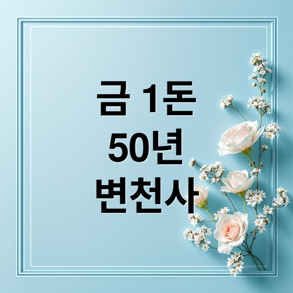 금 1돈
50년
변천사 (금1돈 가격 50년 변천사)