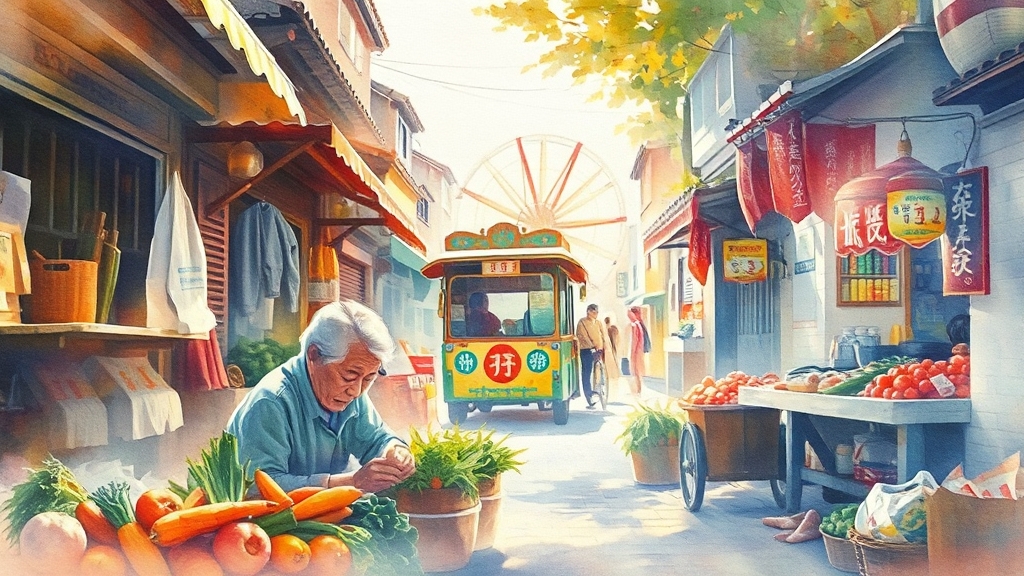 가평 잣고을시장 (watercolor 스타일)