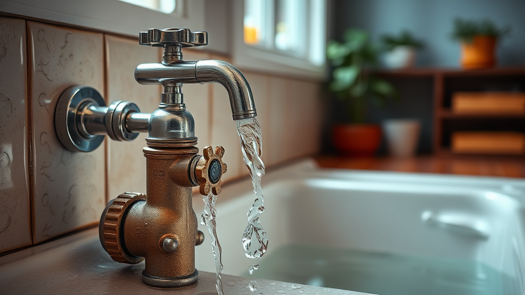 누수 발생 시, 당황하지 않고 대처하는 요령 (realistic 스타일)