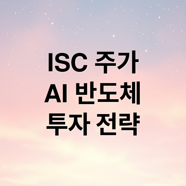 ISC 주가
AI 반도체
투자 전략 (ISC 주가 전망)