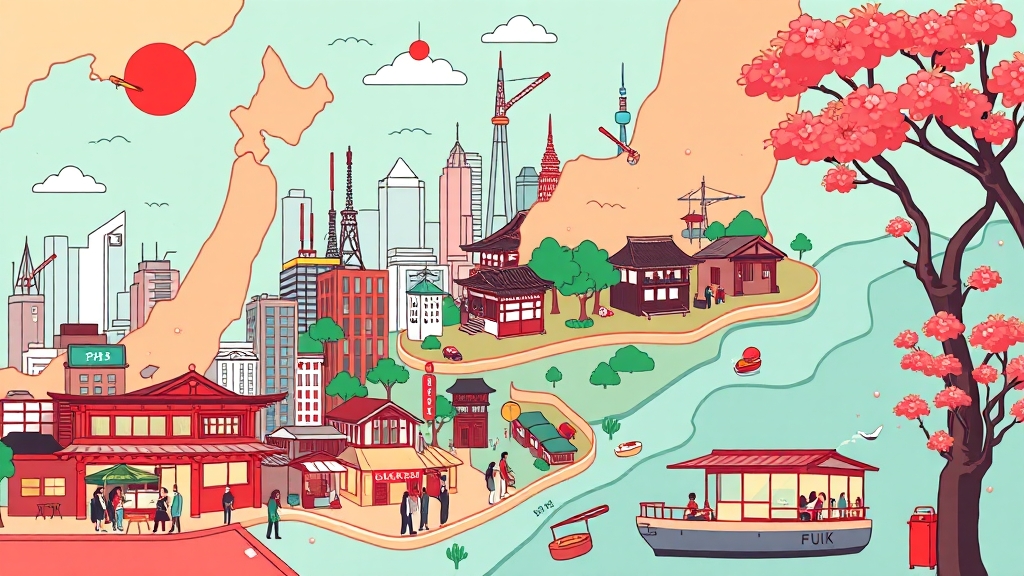 일본 맛집: 지역별 추천 (cartoon 스타일)