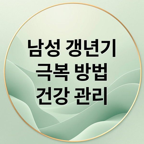 남성 갱년기
극복 방법
건강 관리 (남성 갱년기 영양제 피로회복 운동루틴)
