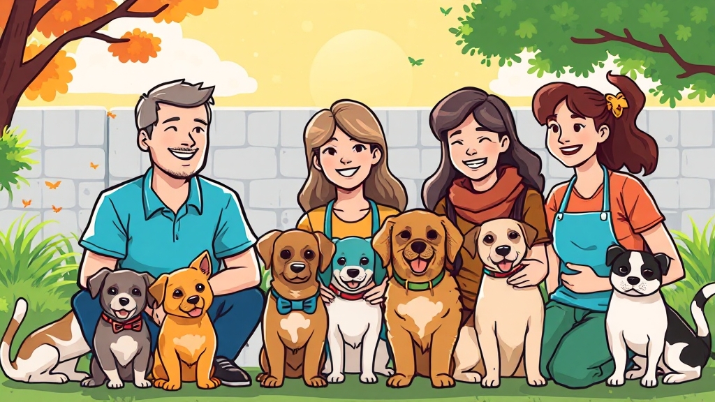 동물보호센터 봉사 및 후원 (cartoon 스타일)