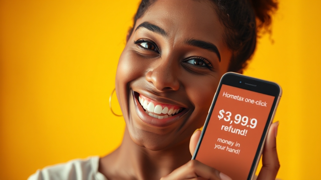 홈택스 원클릭 환급, 이렇게 쉬워요! (realistic 스타일)
