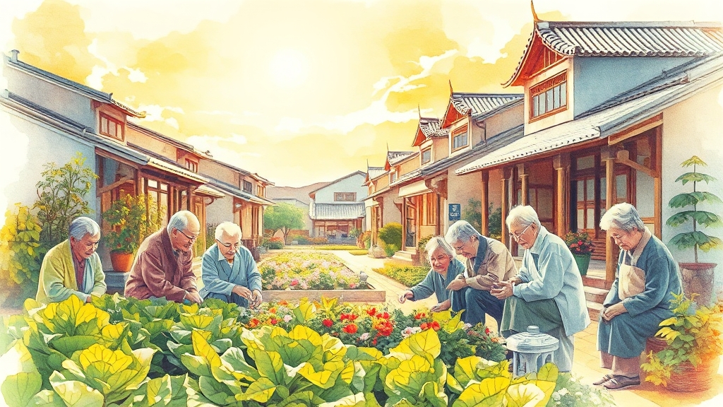 실버타운의 미래: 한국형 사코주 모델 (watercolor 스타일)