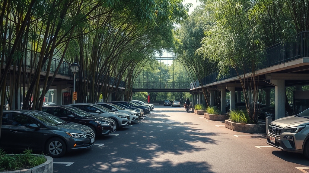 주차 정보 및 접근성 (realistic 스타일)