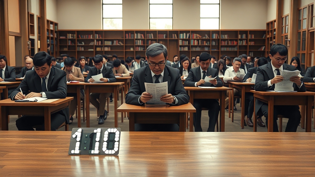 공무원 시험 시간 변경 안내 (realistic 스타일)