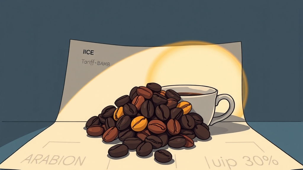 브라질 수출세 인상, 커피 가격 ‘비상’ (cartoon 스타일)