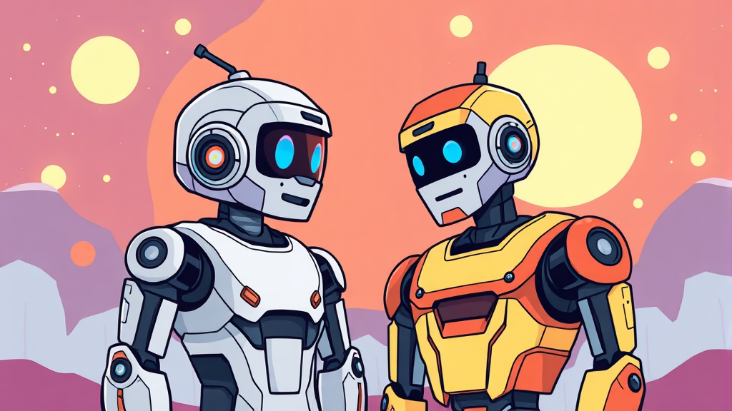 미래 사회를 위한 대비와 공존 방안 (cartoon 스타일)