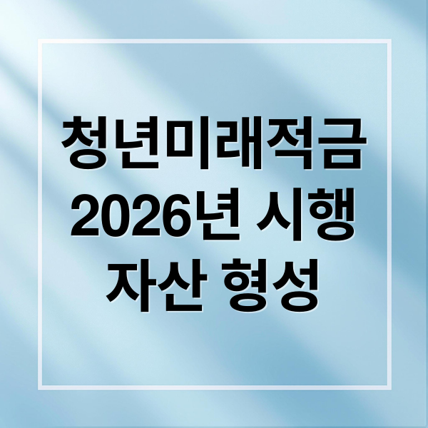 청년미래적금
2026년 시행
자산 형성 (청년미래적금)