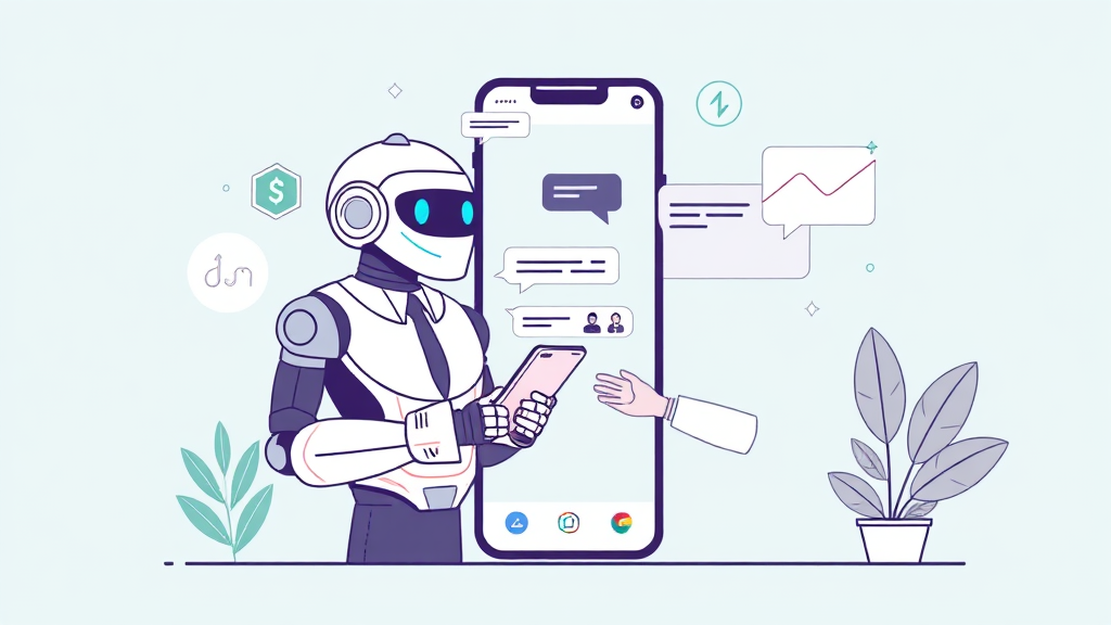 비대면 상담 채널 및 모바일 앱 활용 (illustration 스타일)