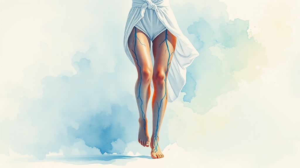 혈액순환과 다리 부종 (watercolor 스타일)