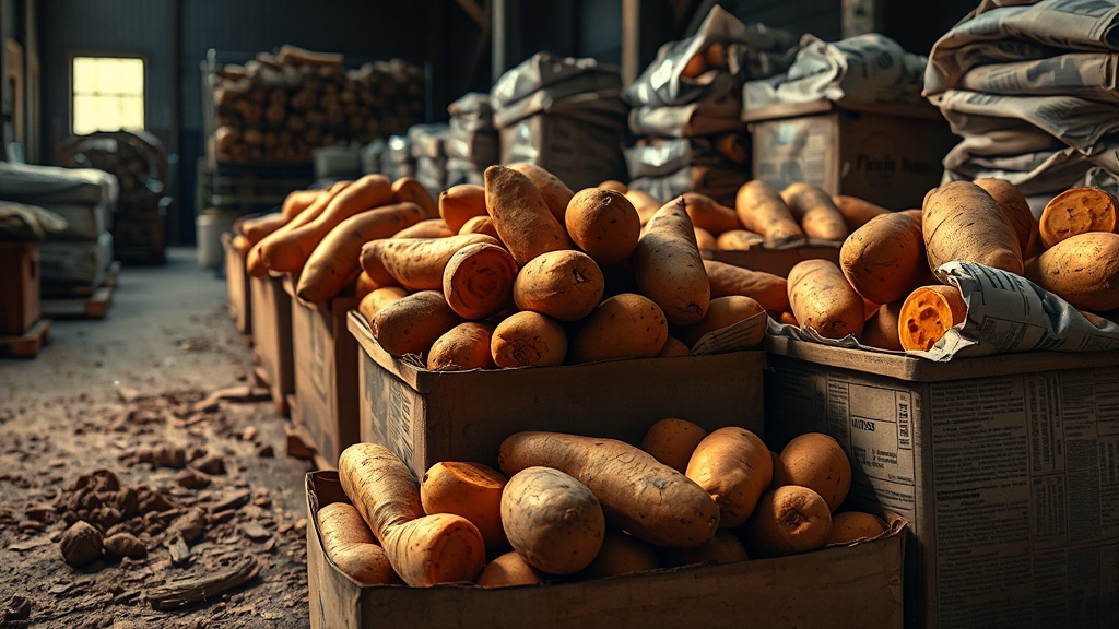 수확 후 큐어링 & 보관법 (realistic 스타일)