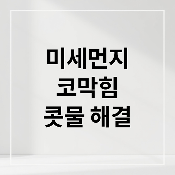 미세먼지
코막힘
콧물 해결 (미세먼지 코막힘 콧물 대처법)