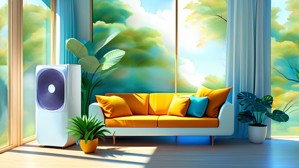 창문형 에어컨, 여름철 전기 요금 절약의 현명한 선택 (watercolor 스타일)