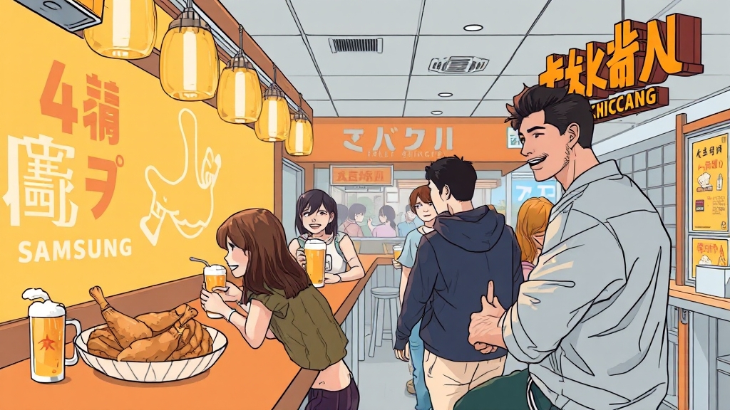 깐부치킨, 방문객 증가 현황 (illustration 스타일)