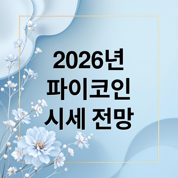 2026년
파이코인
시세 전망 (파이코인 시세 2026년)